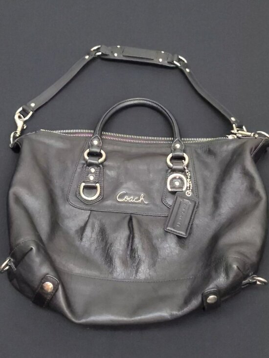 Coach Handbags - Coach Black Leather Ashley Convertible Satchel F15445
